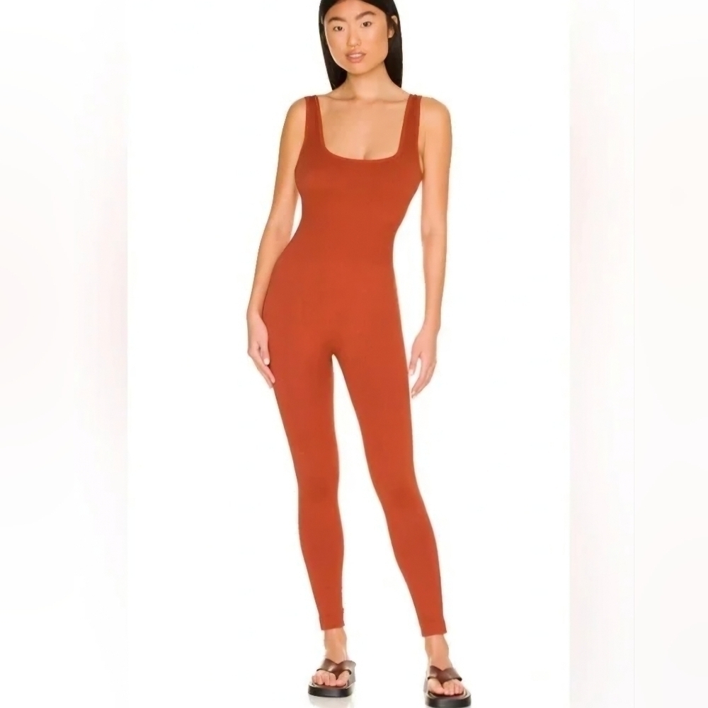 We Wore What Rib Jumpsuit Bodysuit Women's Size XS Brown Color